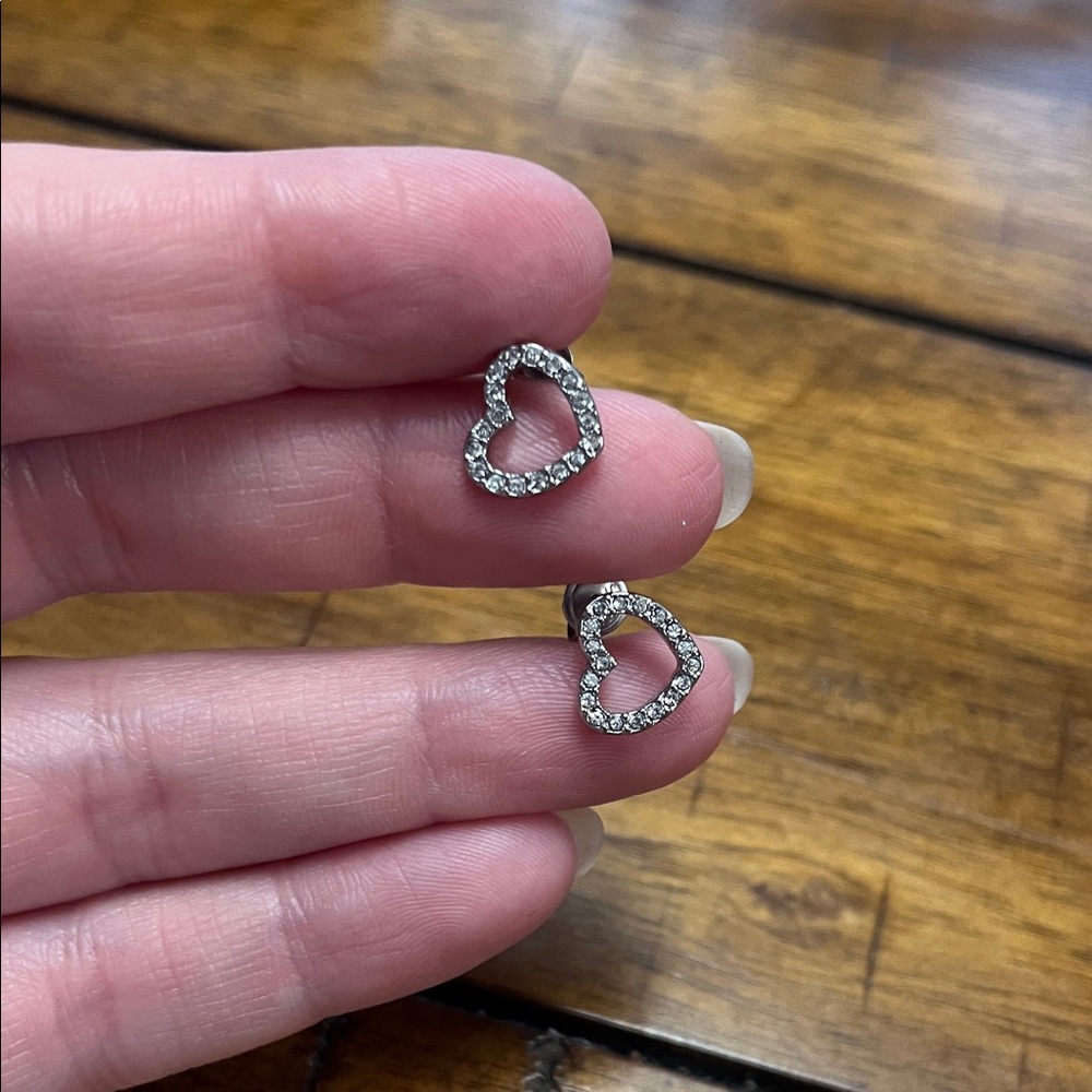Michael Kors Silver Heart Stud Earrings